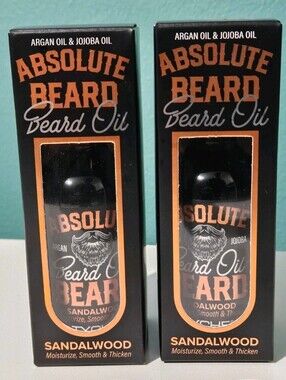 Lot of 2 Absolute Beard Oil - 2 fl oz / 60 mL - Sandalwood Nicka New York Tyche